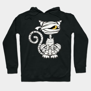 Black Cat Mummy Halloween Drawing Enthusiast Mummy Cat Hoodie